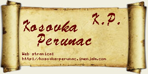 Kosovka Perunac vizit kartica